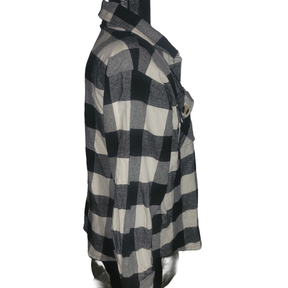 Suzy Shier Black And White Plaid Flannel Shirt M - Picture 4 of 7